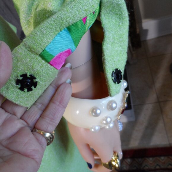 Dolce&Gabbana Light Green Tweed Textured 100% Silk Skirt Suit Size IT 46 - US 10 - Picture 9 of 16